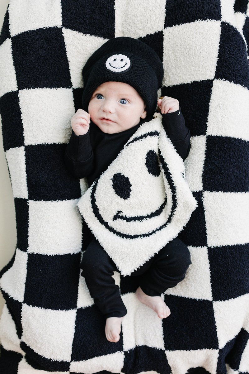 Smiley Plush Lovey | Black - LITTLE RAD THINGS