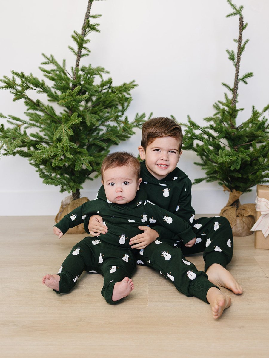 Snowman Hooded French Terry Set - LITTLE RAD THINGS