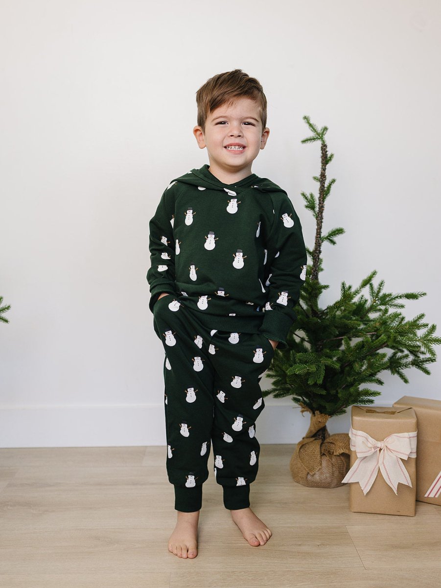 Snowman Hooded French Terry Set - LITTLE RAD THINGS