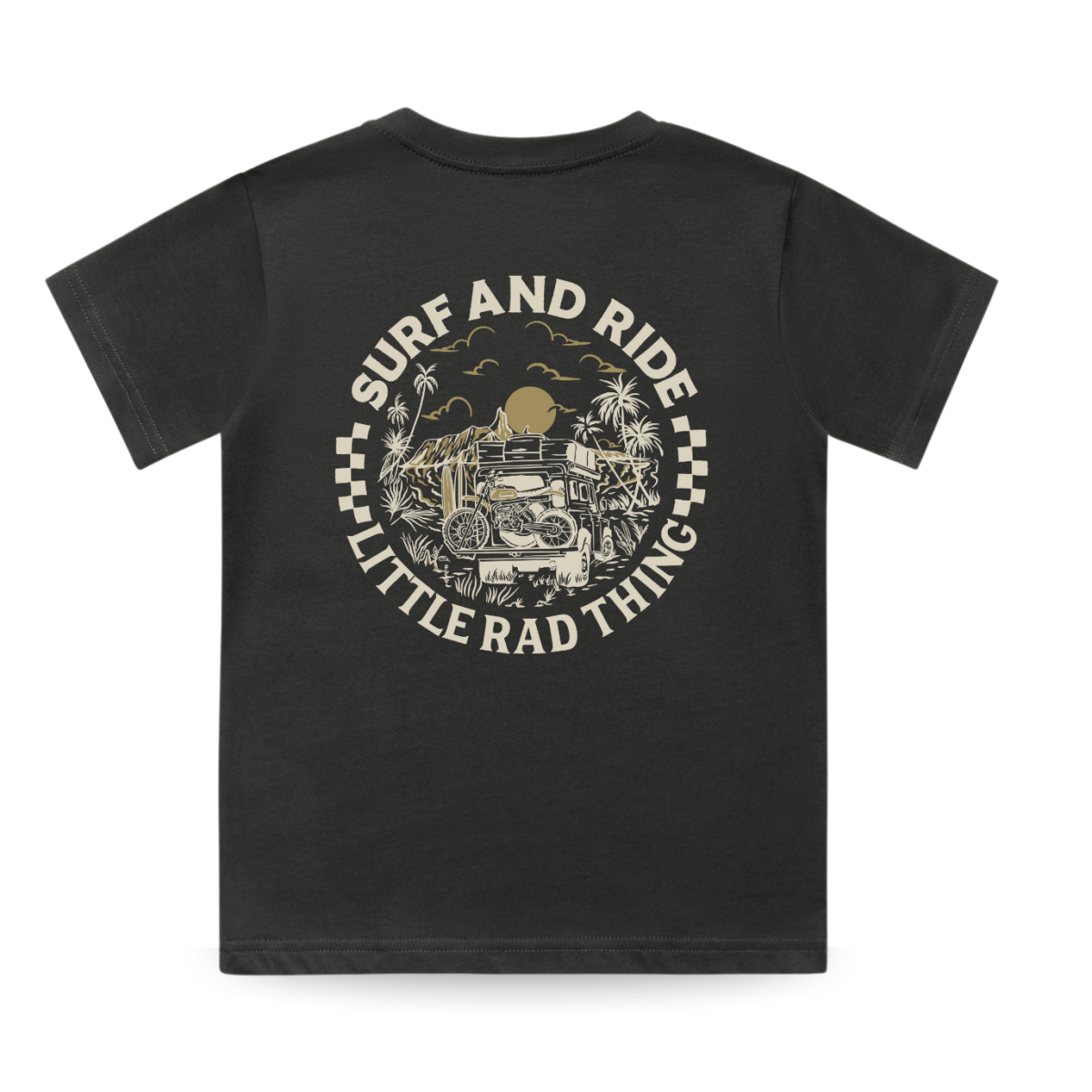 SURF N RIDE TEE - COAL - LITTLE RAD THINGS