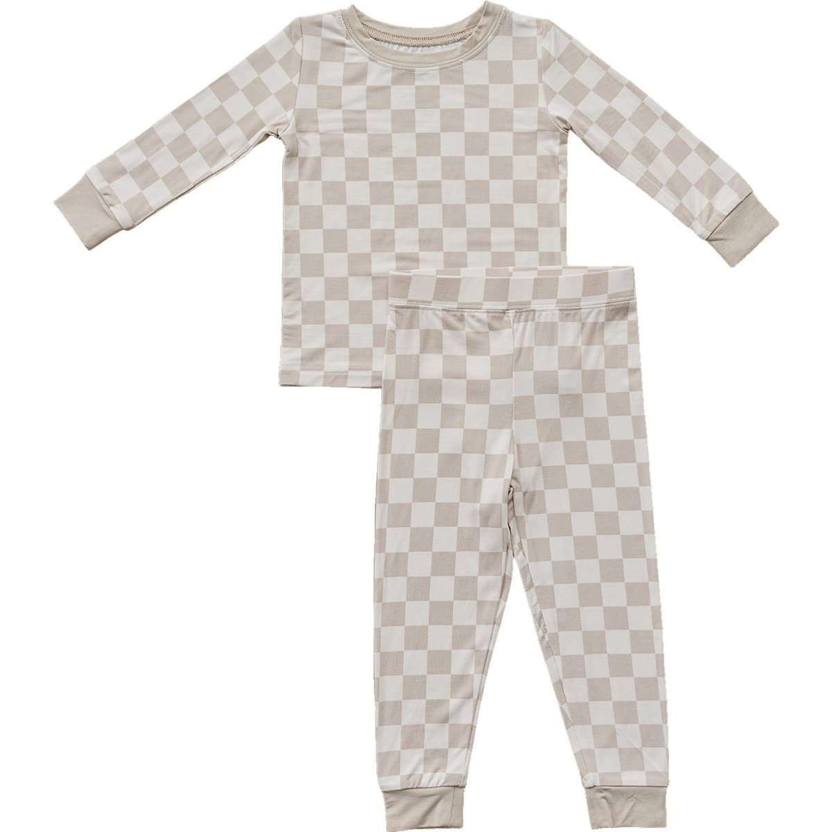 Taupe Checkered Bamboo Cozy Set - LITTLE RAD THINGS