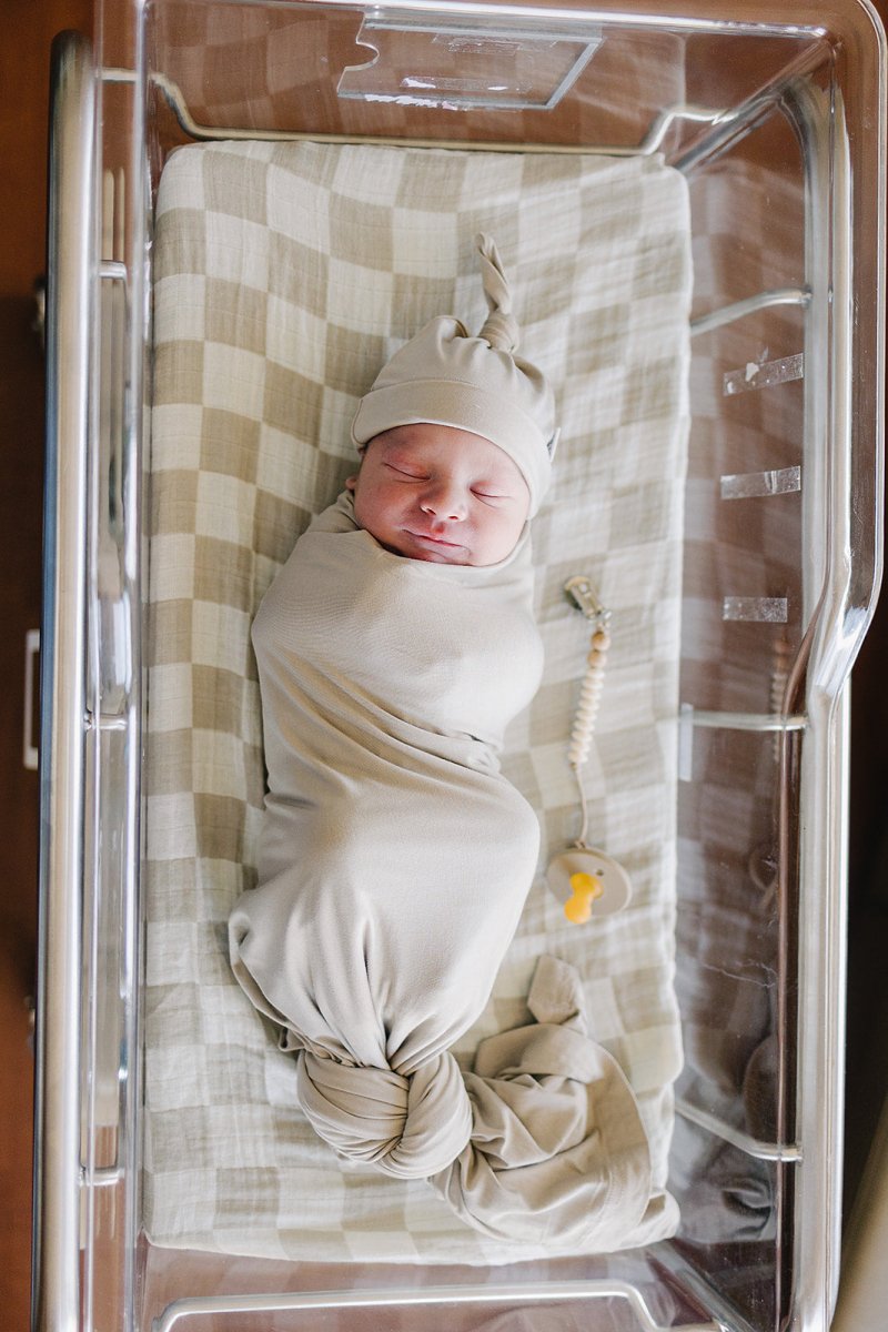 Taupe Checkered Muslin Swaddle Blanket - LITTLE RAD THINGS
