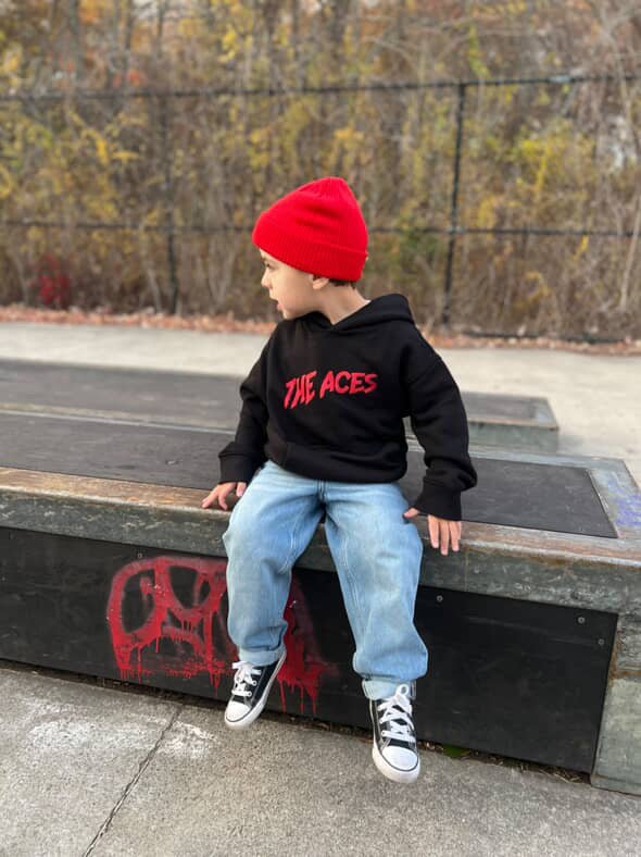 THE ACES HOODIE - RECYCLED BLACK - LITTLE RAD THINGS