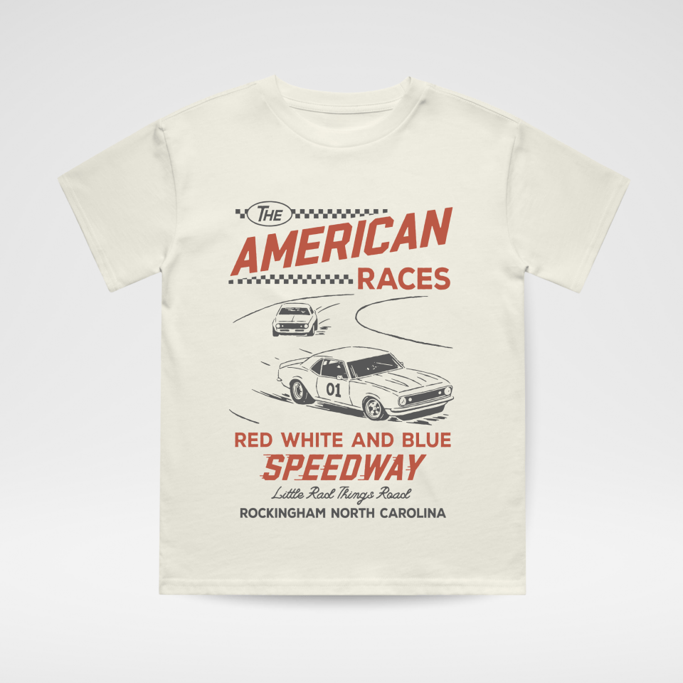 THE ALL AMERICAN RACES TEE - CREAM - LITTLE RAD THINGS
