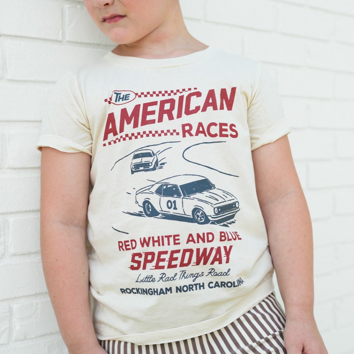 THE ALL AMERICAN RACES TEE - CREAM - LITTLE RAD THINGS