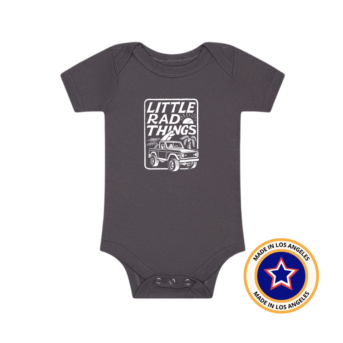 THE BRONCO LRT ONESIE - GREY - LITTLE RAD THINGS