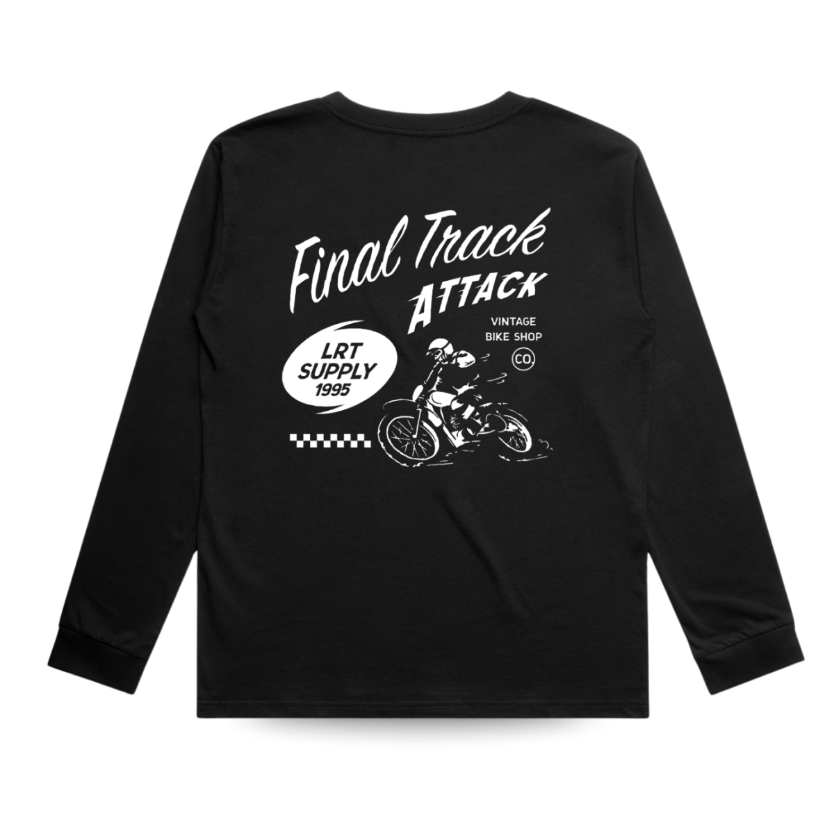 THE FINAL TRACK ATTACK LONG SLEEVE TEE - SOLID BLACK - LITTLE RAD THINGS