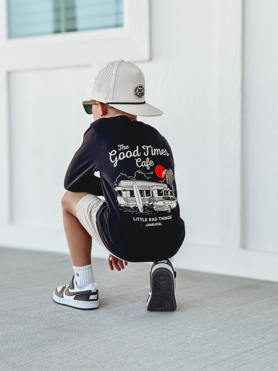 THE GOOD TIMES CAFE LONG SLEEVE - SOLID BLACK - LITTLE RAD THINGS