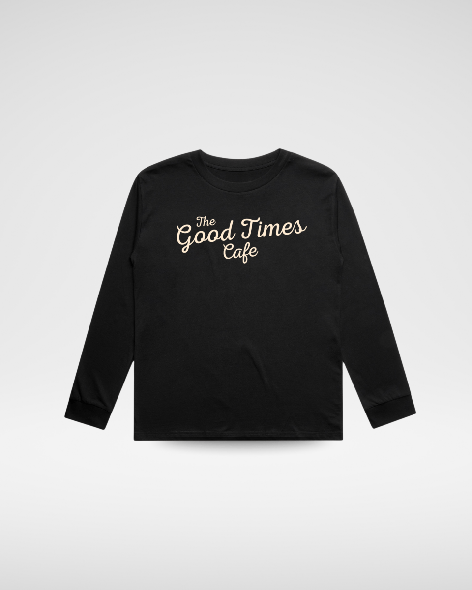 THE GOOD TIMES CAFE LONG SLEEVE - SOLID BLACK - LITTLE RAD THINGS