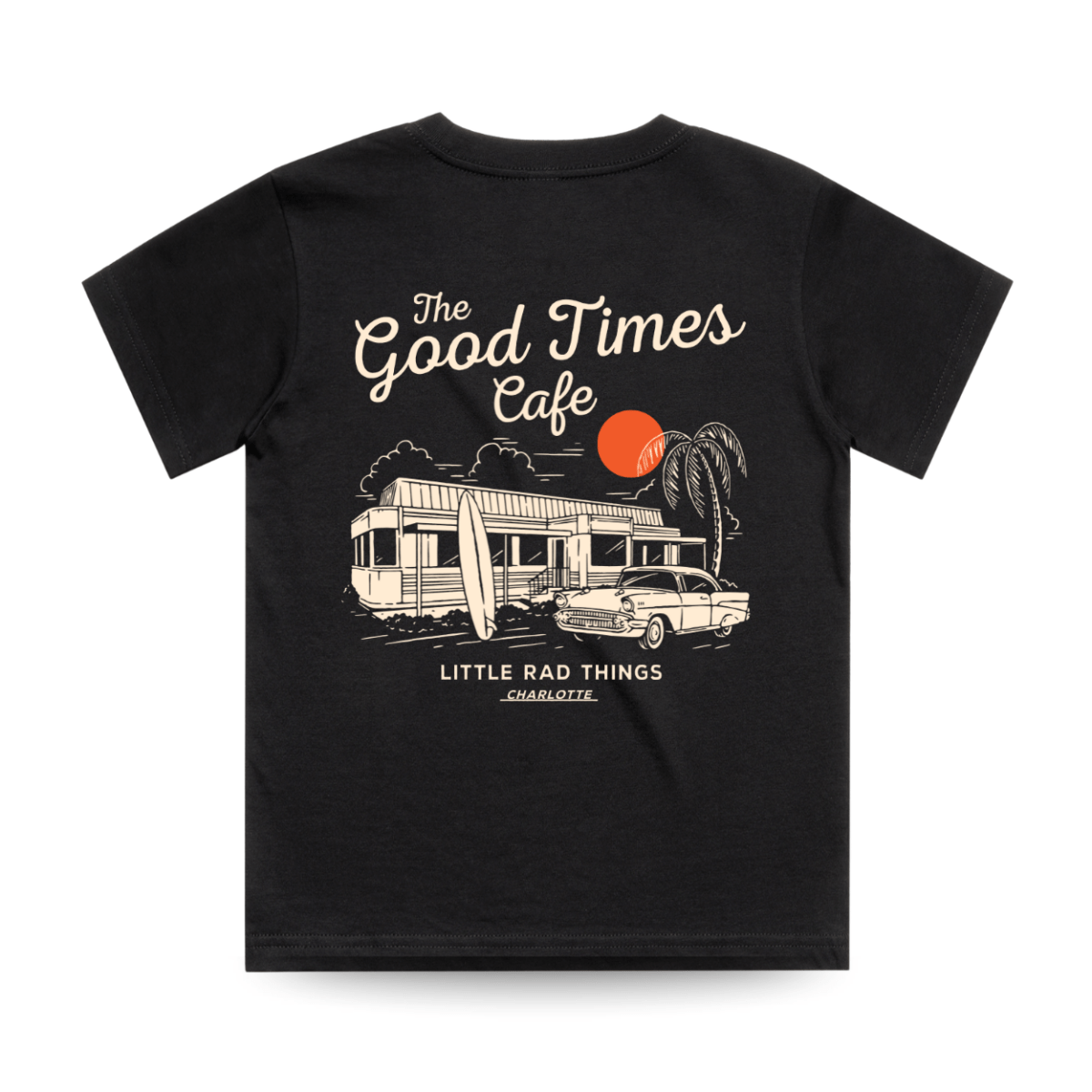 THE GOOD TIMES CAFE TEE - BLACK - LITTLE RAD THINGS