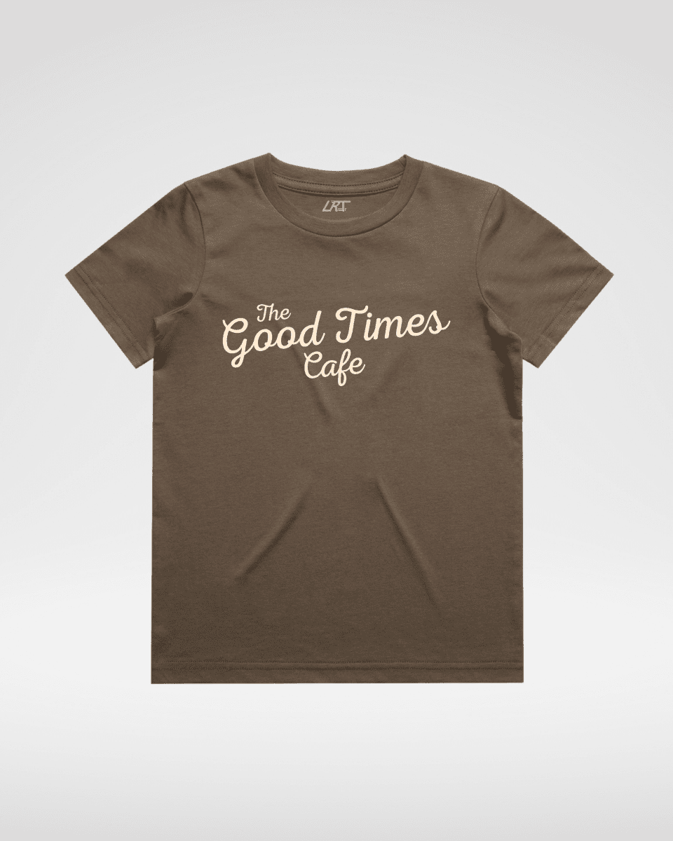 THE GOOD TIMES CAFE TEE - BROWN - LITTLE RAD THINGS