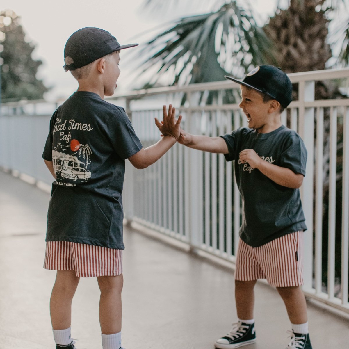 THE GOOD TIMES CAFE TEE - COAL - LITTLE RAD THINGS