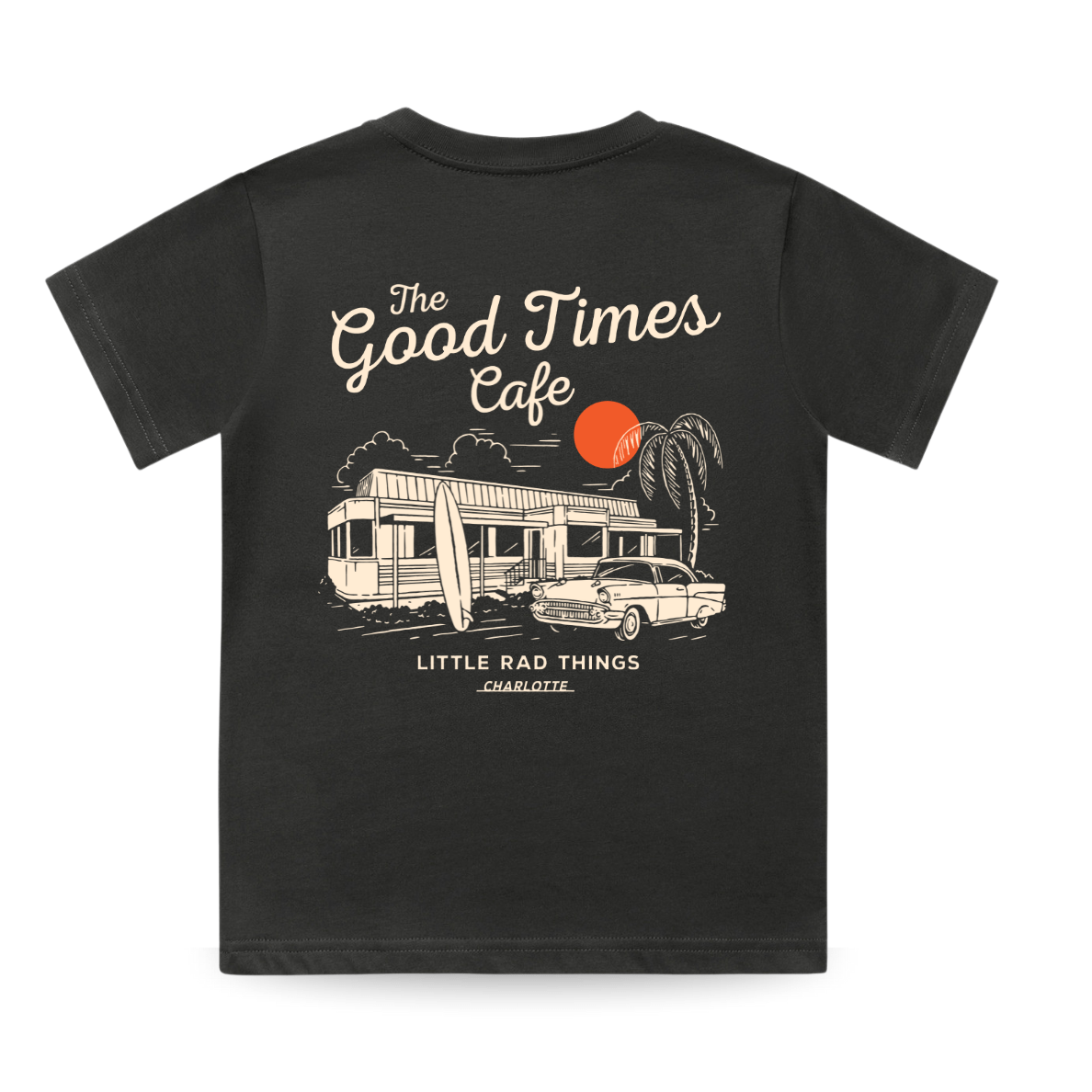 THE GOOD TIMES CAFE TEE - COAL - LITTLE RAD THINGS