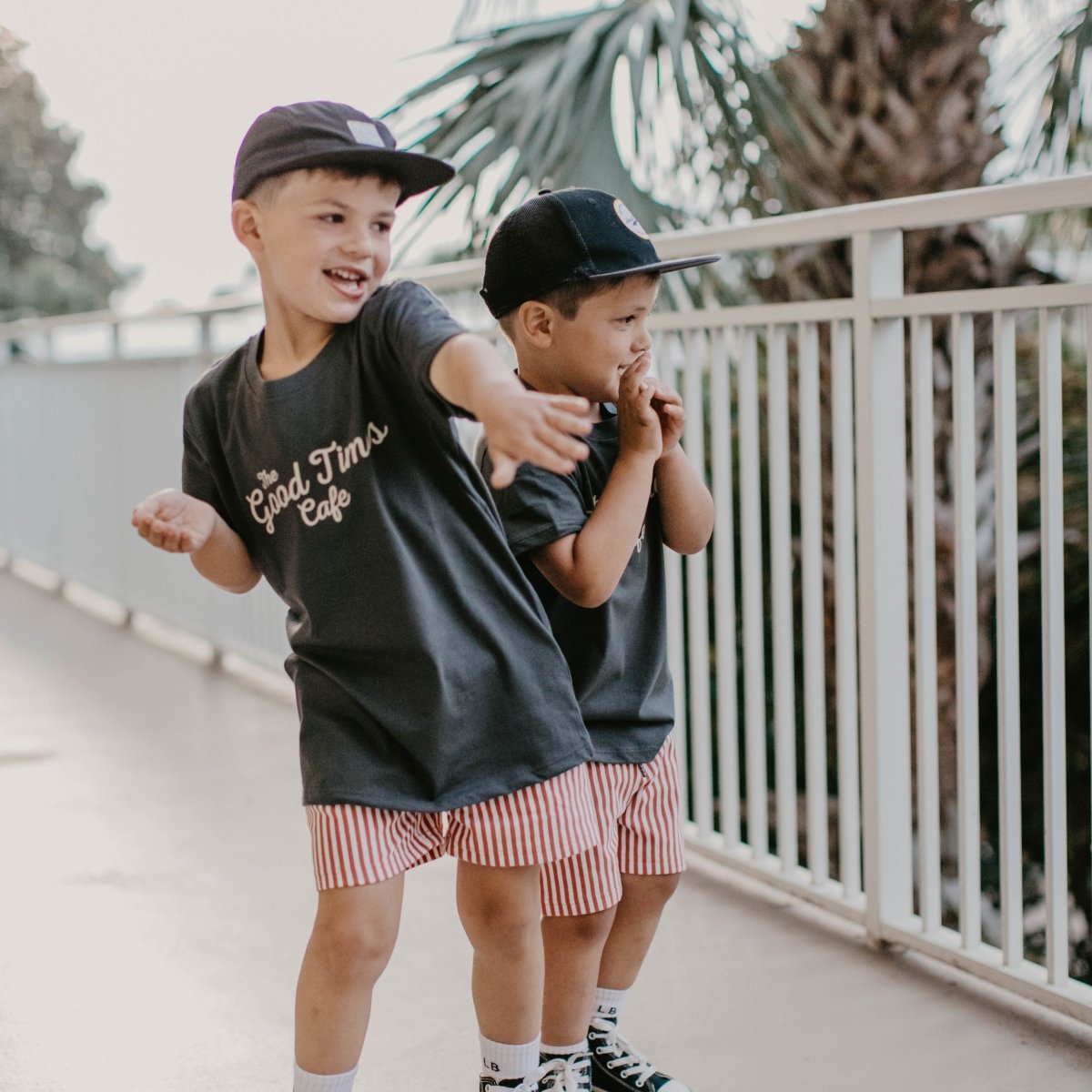 THE GOOD TIMES CAFE TEE - COAL - LITTLE RAD THINGS