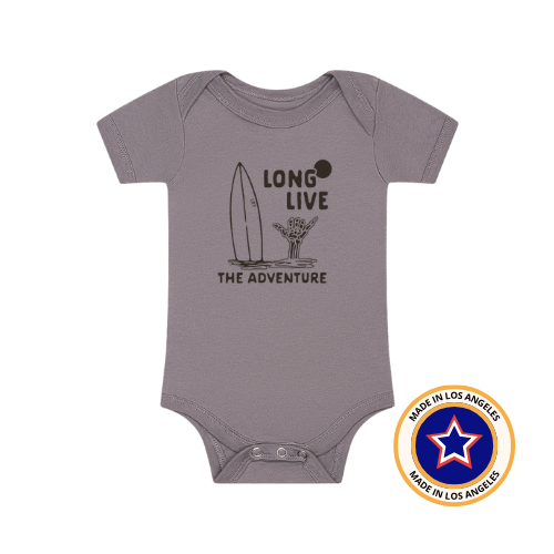 THE LONG LIVE ADVENTURE ONESIE - GREY - LITTLE RAD THINGS