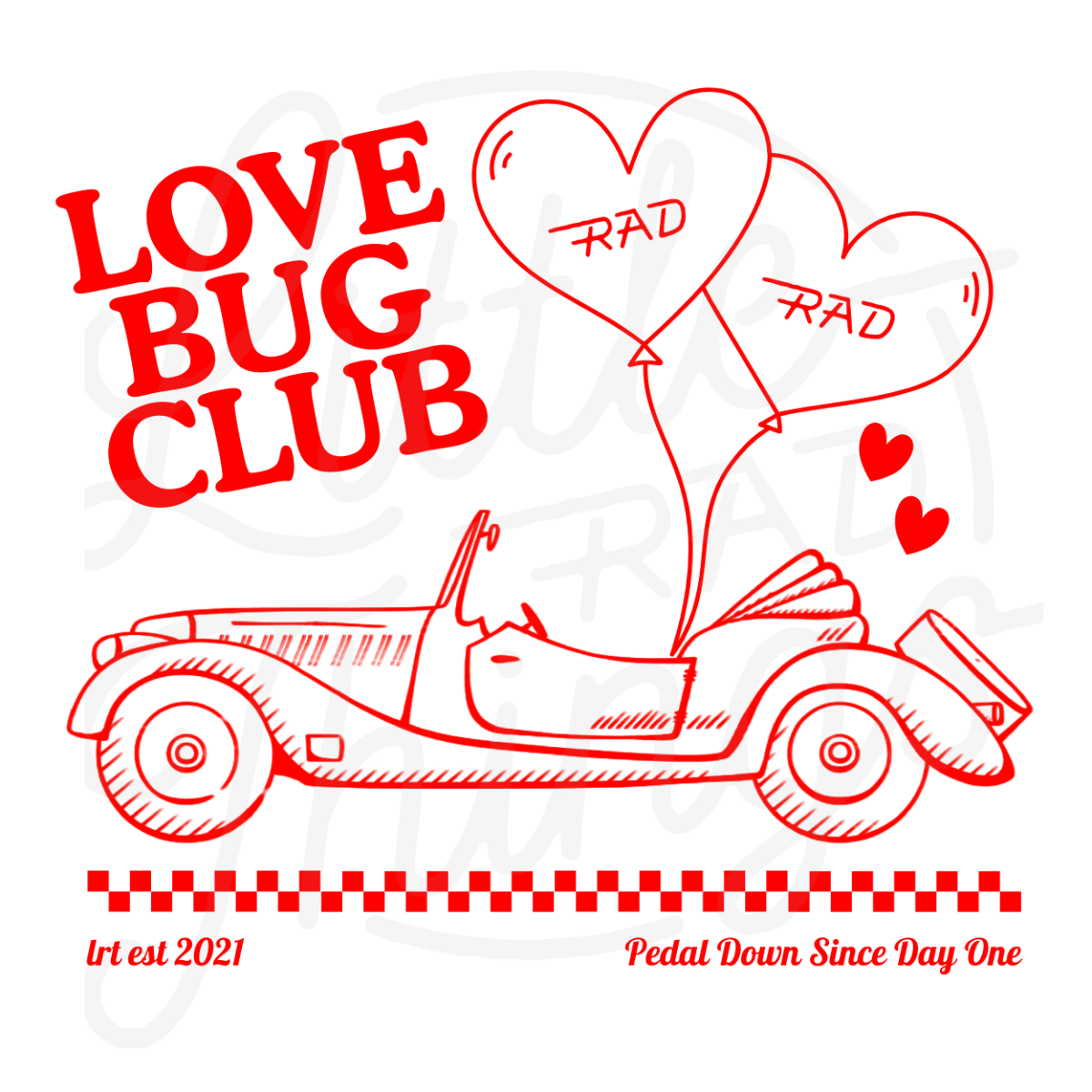 THE LOVE BUG CLUB TEE - FADED BLACK - LITTLE RAD THINGS