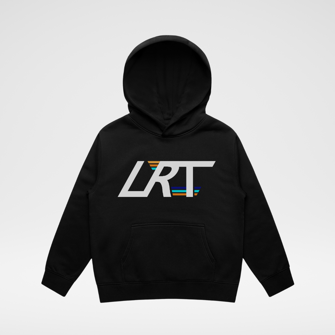 THE LRT WINGED LOGO HOODIE - RECYCLED BLACK - LITTLE RAD THINGS