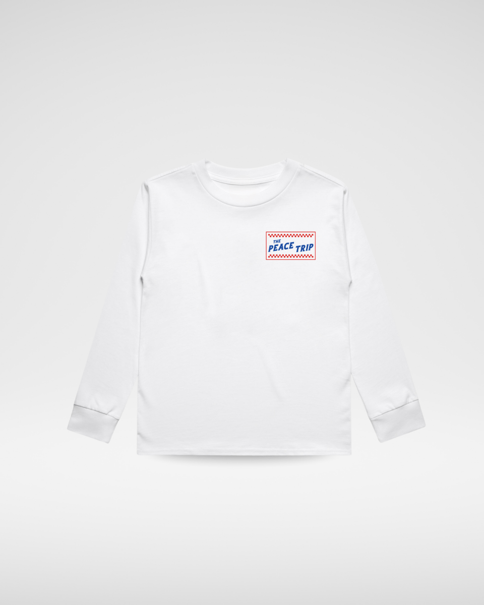 THE PEACE TRIP LONG SLEEVE TEE - WHITE - LITTLE RAD THINGS