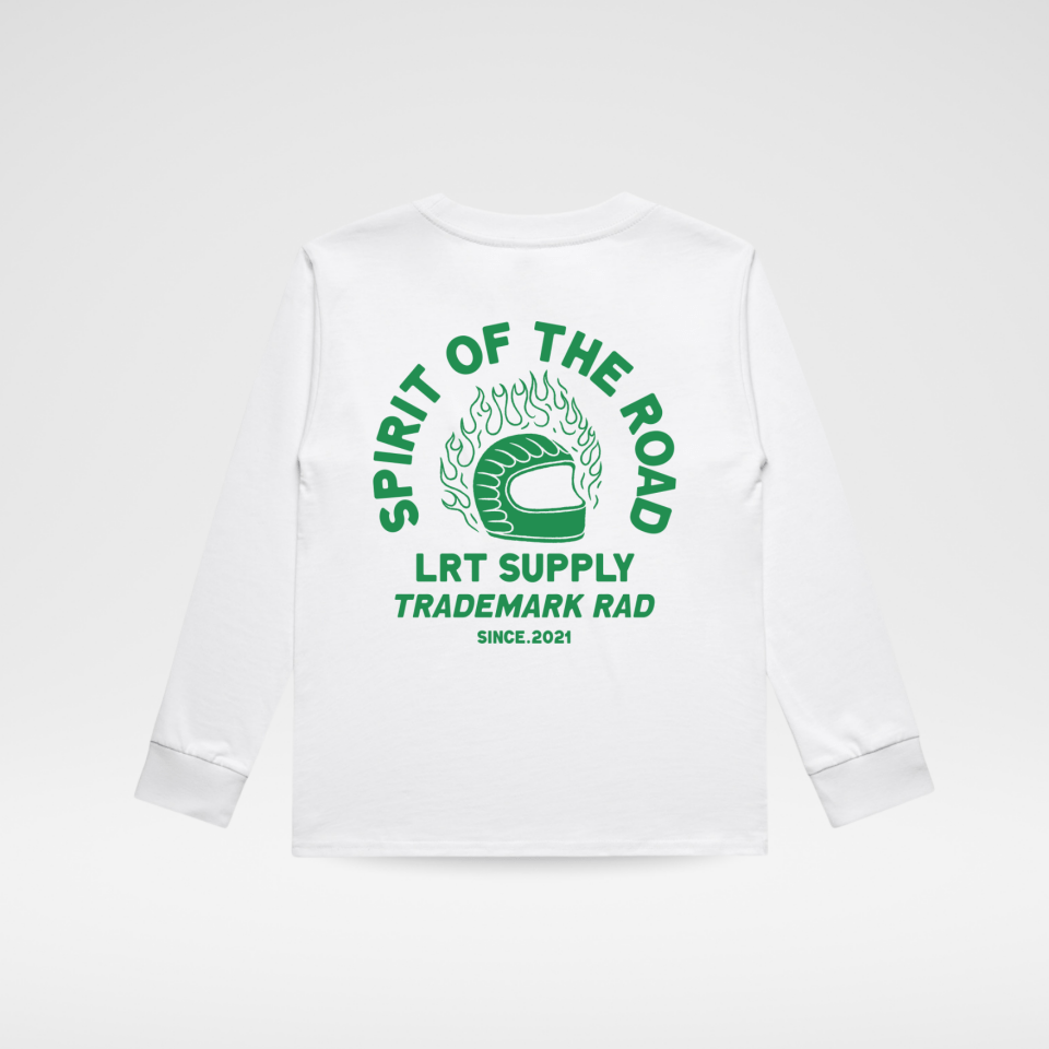 THE SPIRIT RIDER LONG SLEEVE TEE - WHITE - LITTLE RAD THINGS