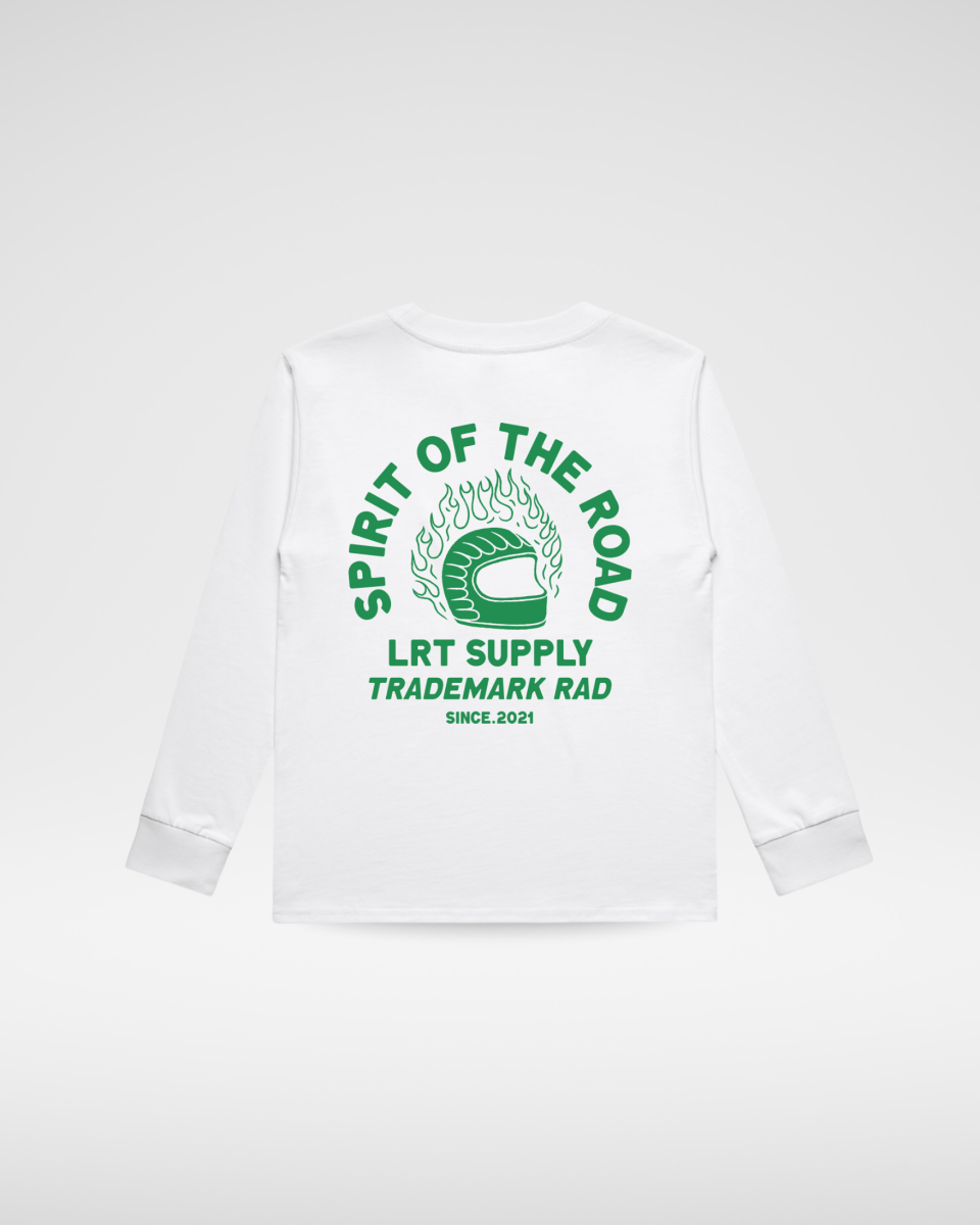 THE SPIRIT RIDER LONG SLEEVE TEE - WHITE - LITTLE RAD THINGS