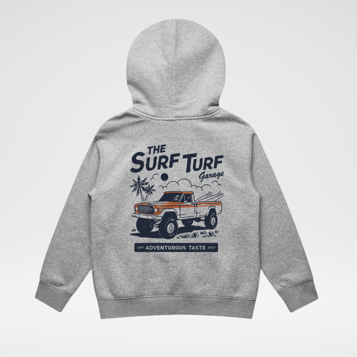 THE SURF TURF HOODIE - RECYCLED HEATHER GRAY - LITTLE RAD THINGS