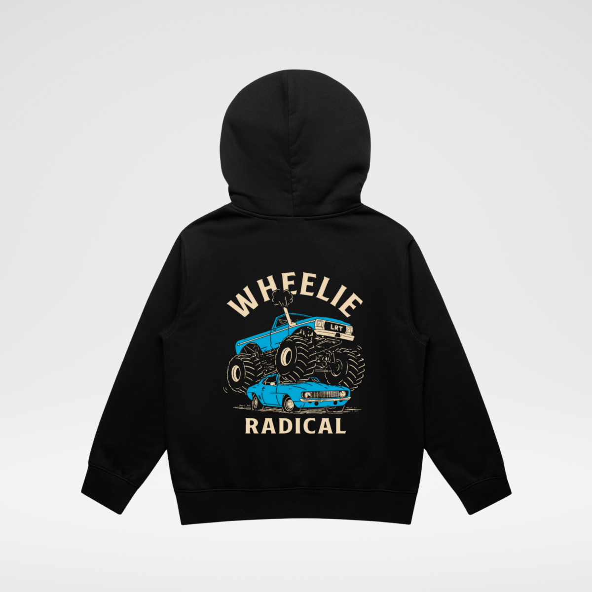 THE WHEELIE RADICAL HOODIE - RECYCLED BLACK - LITTLE RAD THINGS