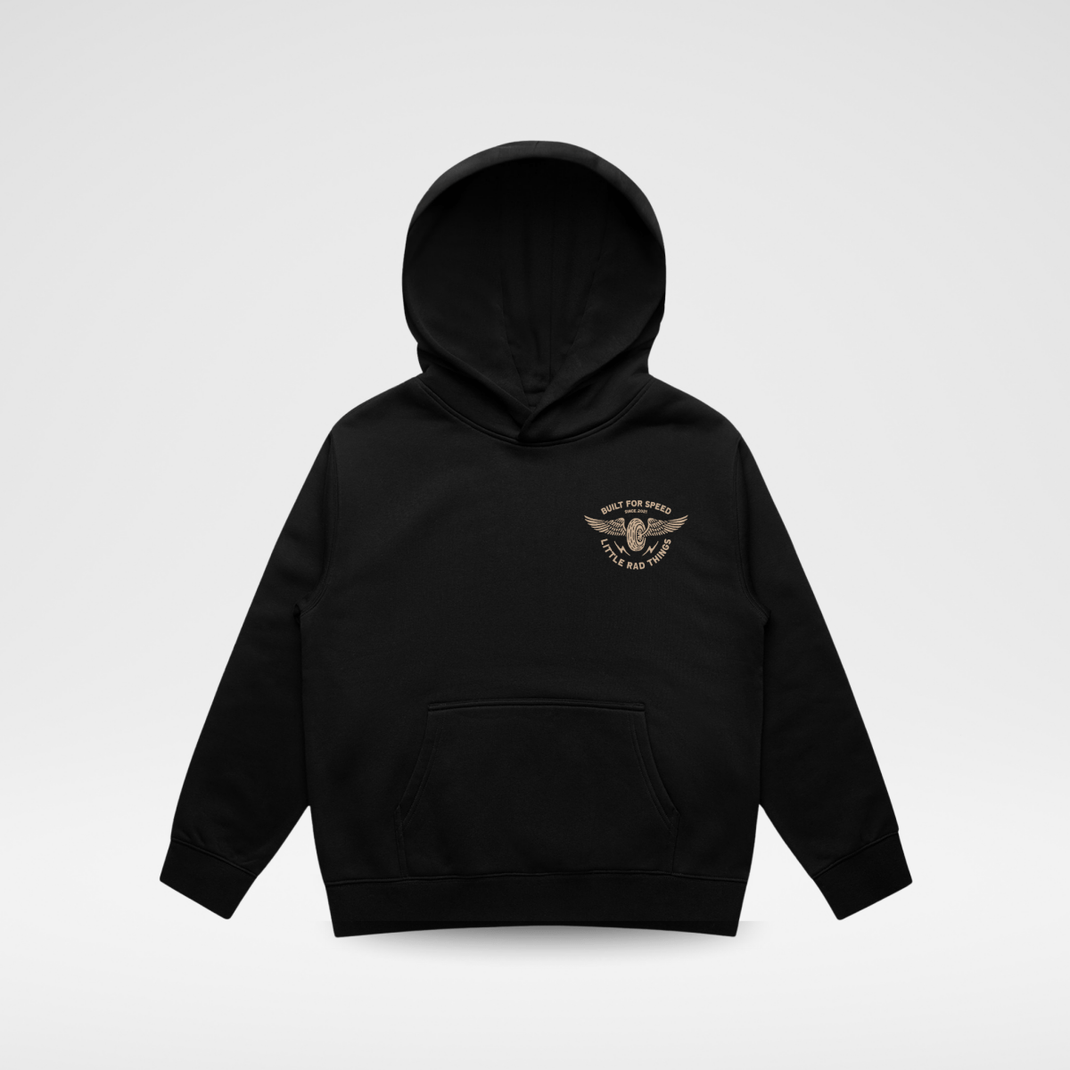 THE WINGED MECHANIC HOODIE - RECYCLED BLACK - LITTLE RAD THINGS