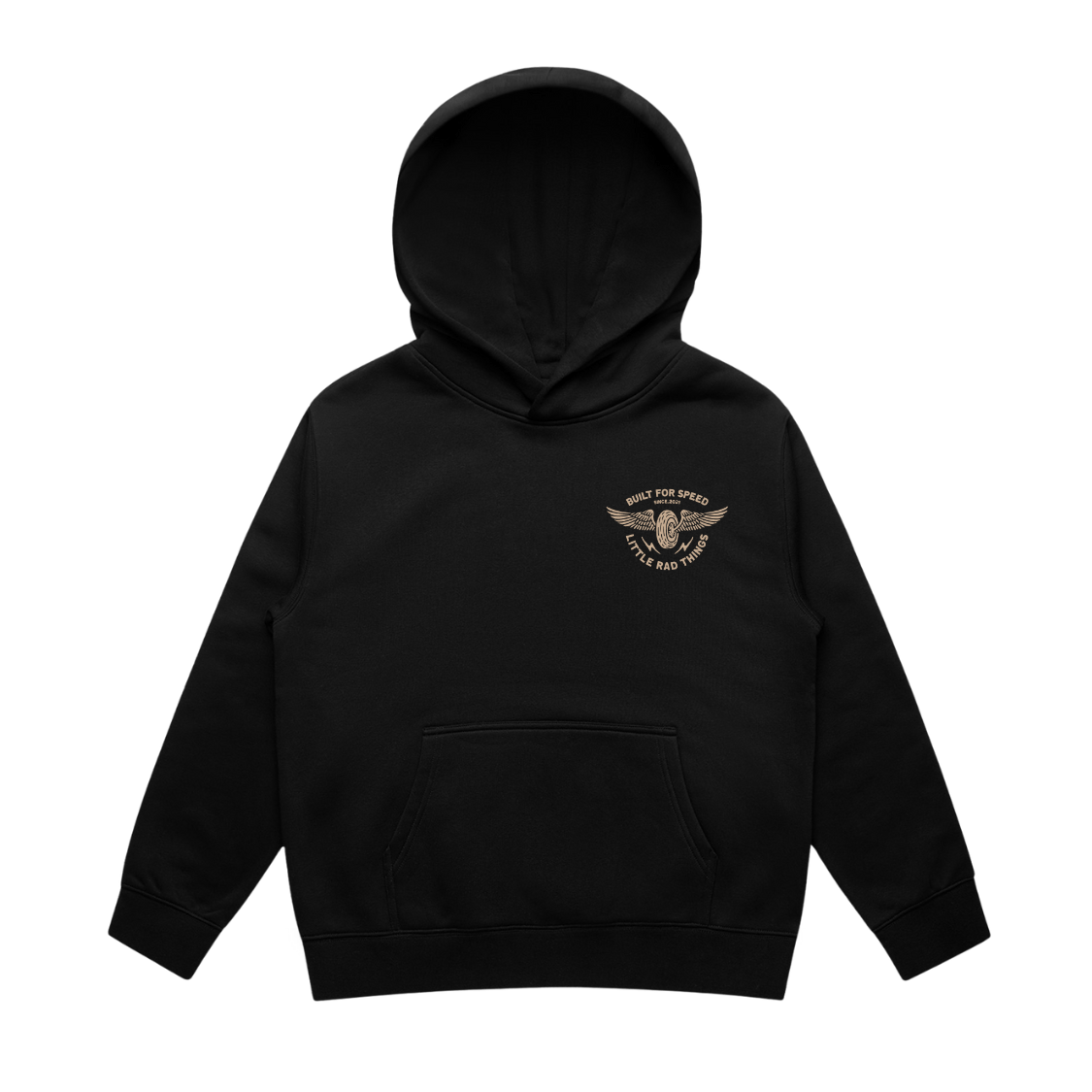 THE WINGED MECHANIC HOODIE - RECYCLED BLACK - LITTLE RAD THINGS