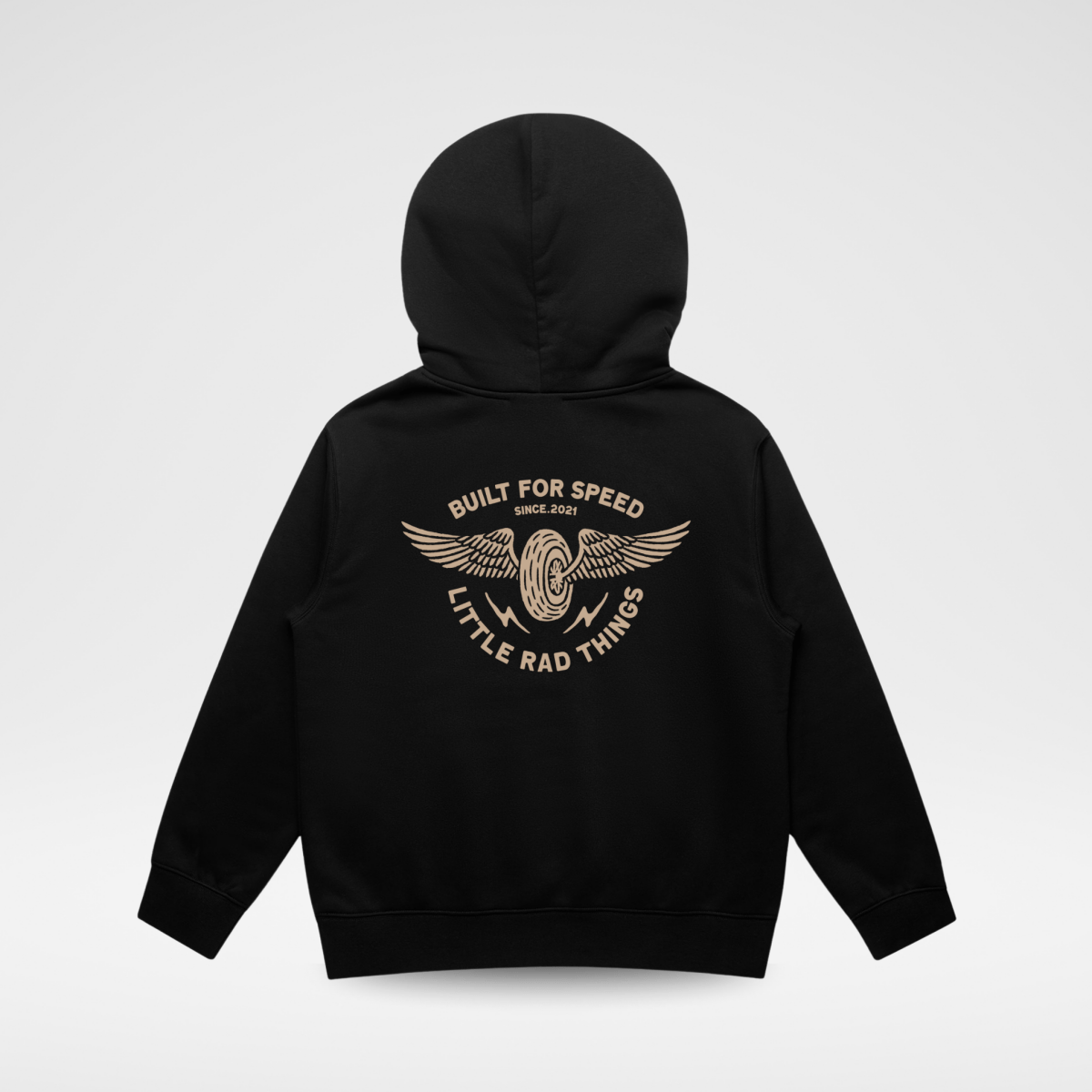 THE WINGED MECHANIC HOODIE - RECYCLED BLACK - LITTLE RAD THINGS