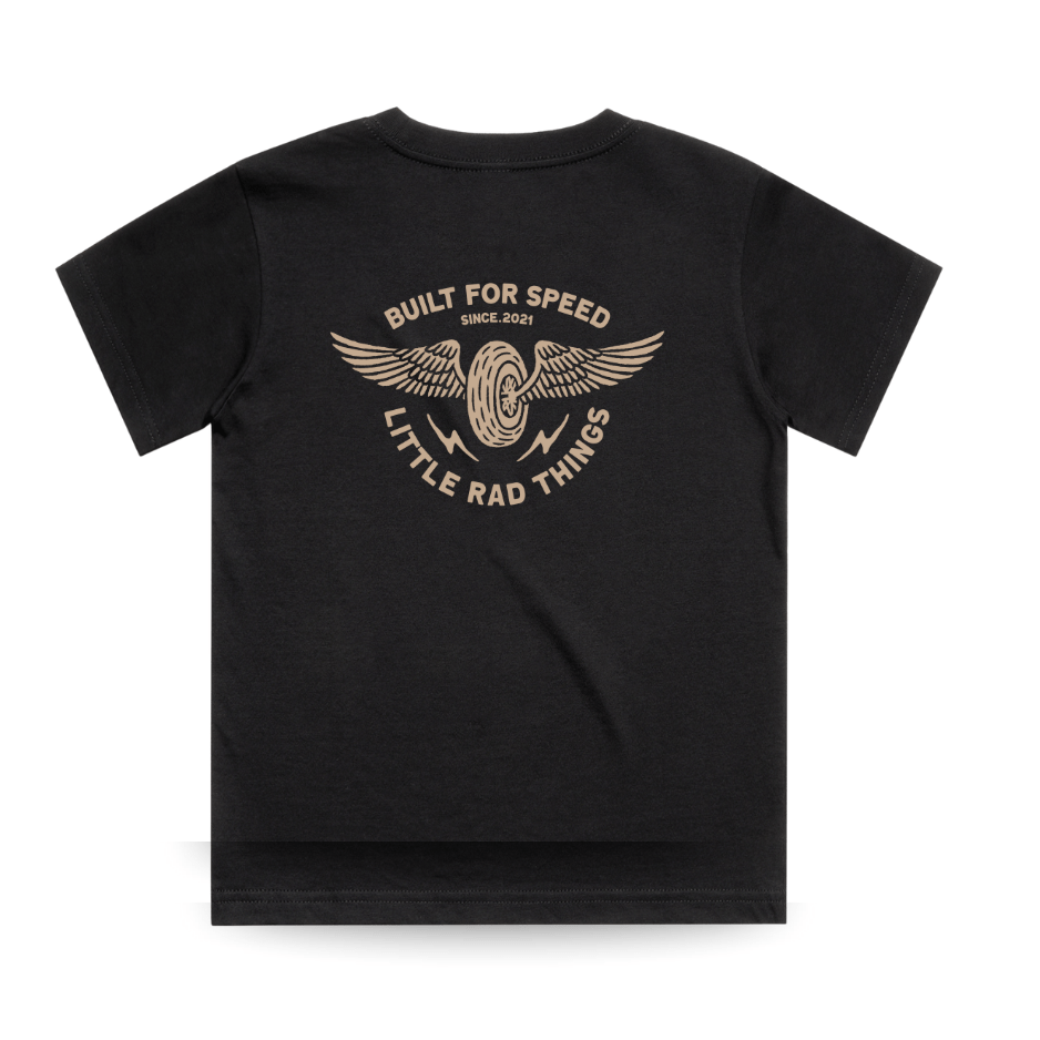 THE WINGED MECHANIC TEE - BLACK - LITTLE RAD THINGS