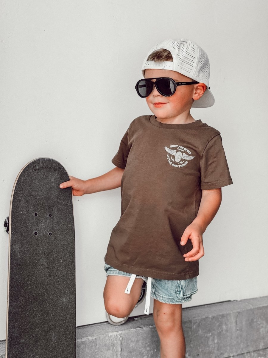 THE WINGED MECHANIC TEE - BROWN - LITTLE RAD THINGS