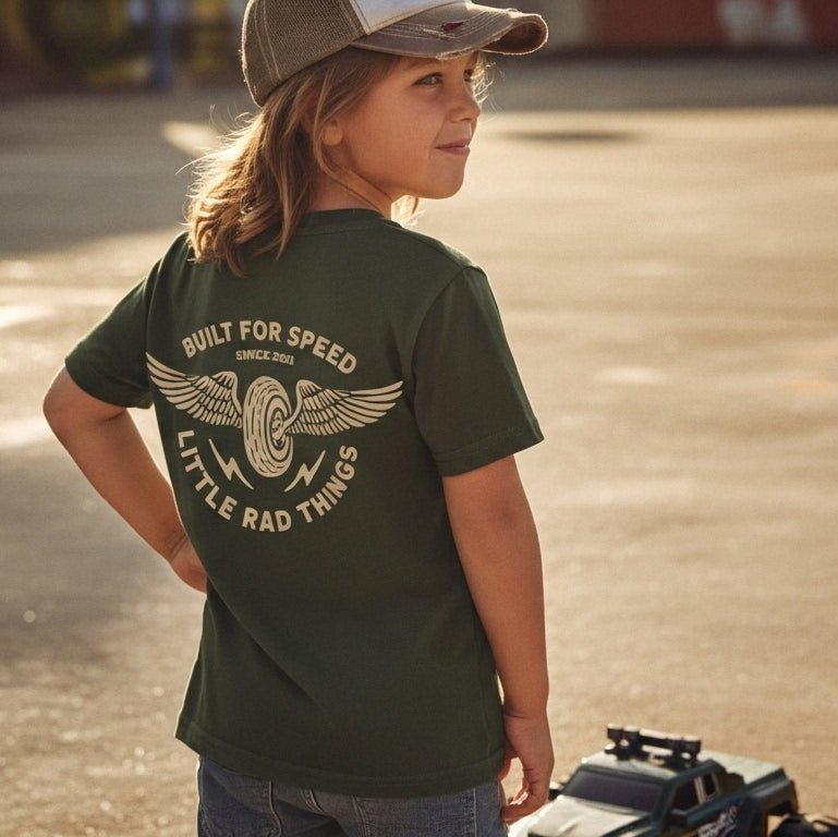 THE WINGED MECHANIC TEE - CYPRESS - LITTLE RAD THINGS