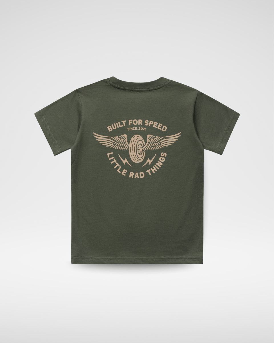 THE WINGED MECHANIC TEE - CYPRESS - LITTLE RAD THINGS