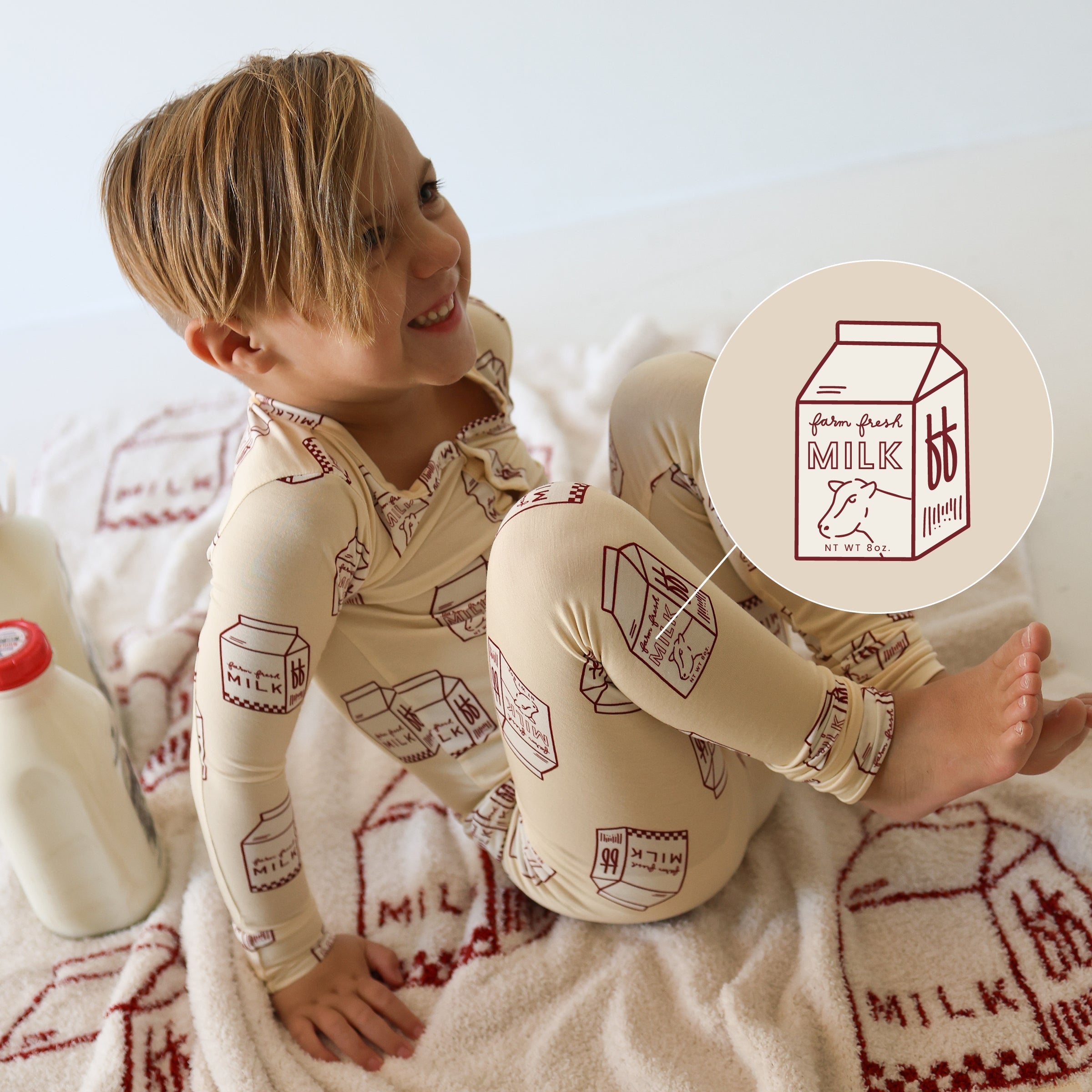 Bamboo Two Piece Pajamas | Milk
