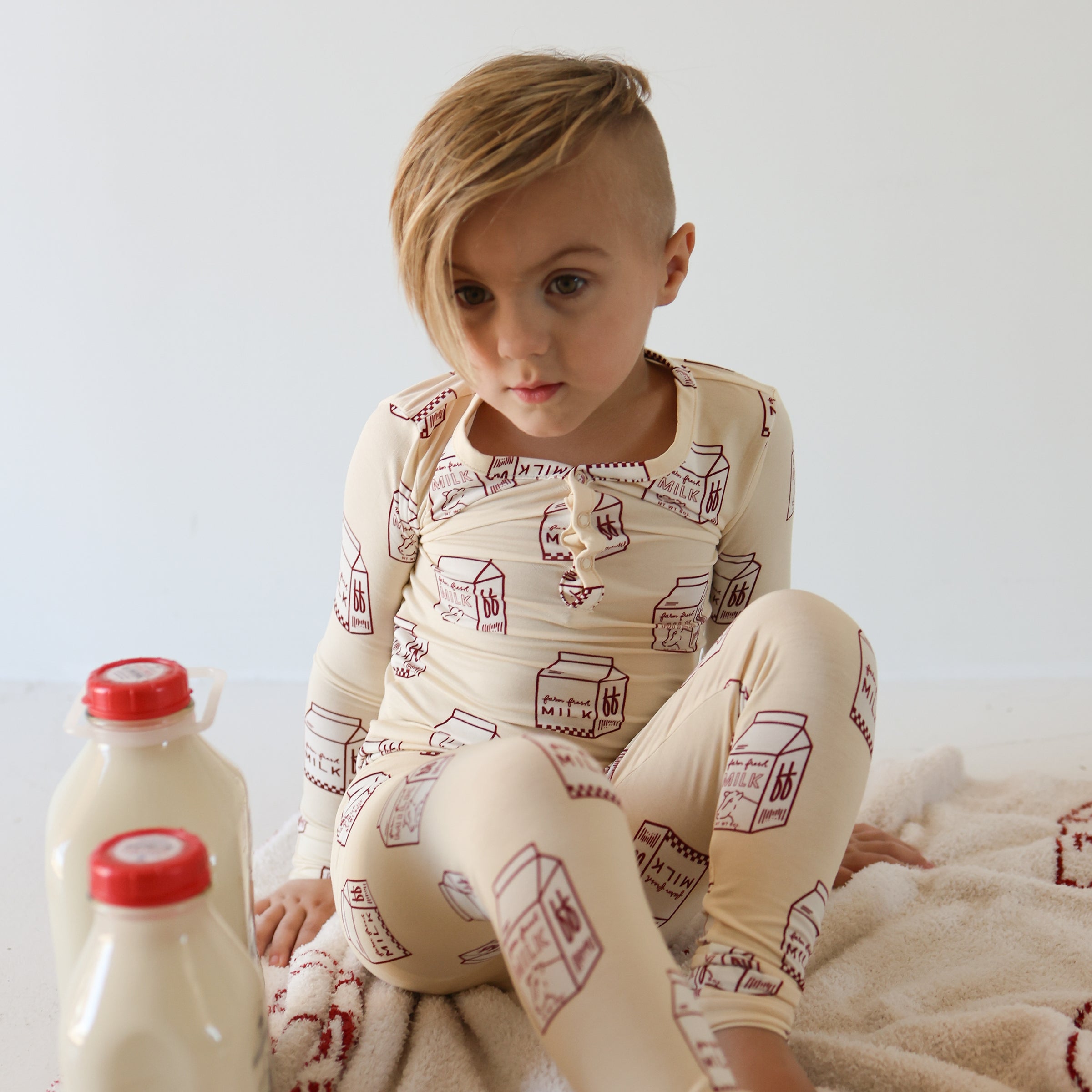Bamboo Two Piece Pajamas | Milk