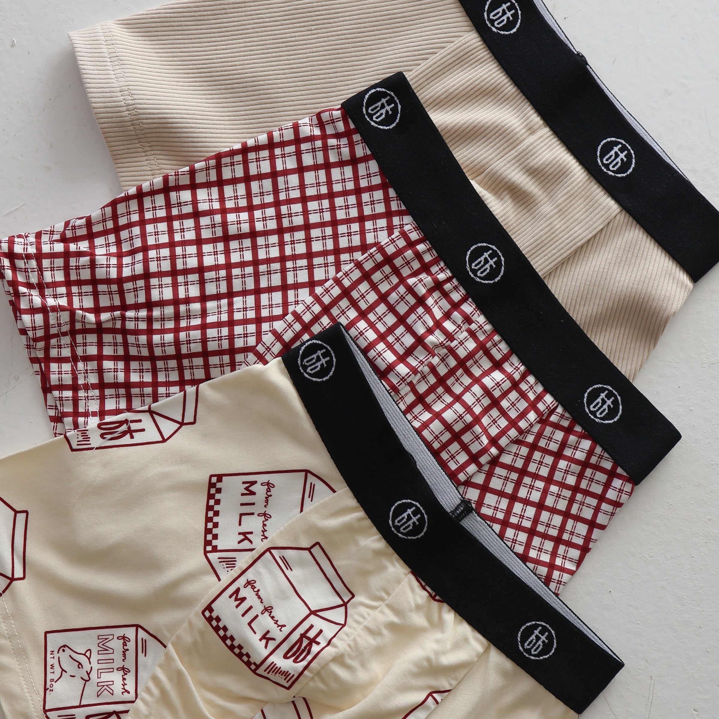 Bamboo Boxers (3 Pack) | Window Pane, Milk & Ribbed Cream