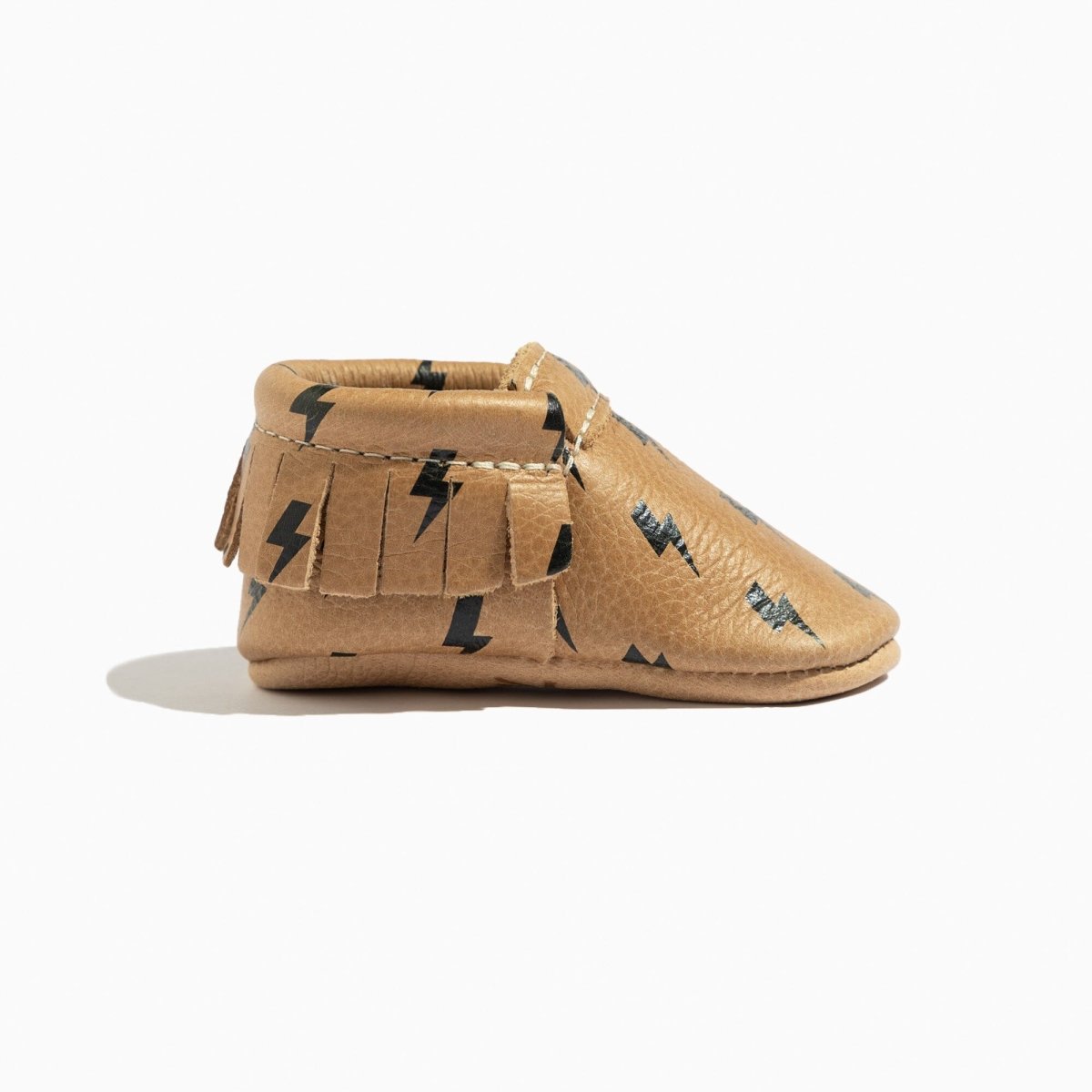 Weathered Brown Lightning Moccasin Baby Shoe - LITTLE RAD THINGS