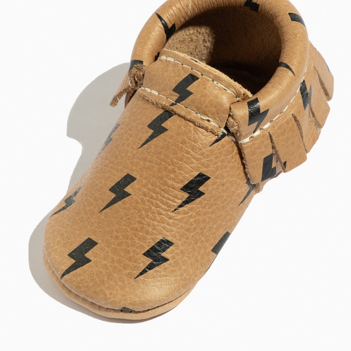 Weathered Brown Lightning Moccasin Baby Shoe - LITTLE RAD THINGS