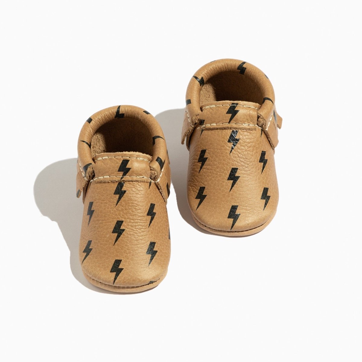 Weathered Brown Lightning Moccasin Baby Shoe - LITTLE RAD THINGS