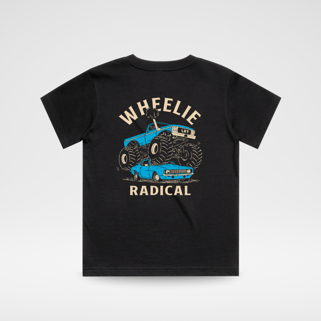 WHEELIE RADICAL TEE - BLUE EDITION - LITTLE RAD THINGS