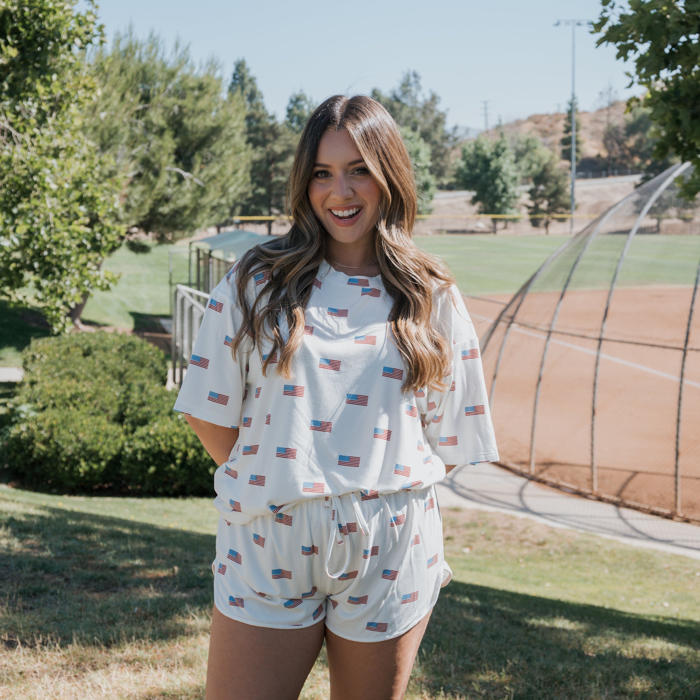 Women's Bamboo Short Set | Americana Ribbed