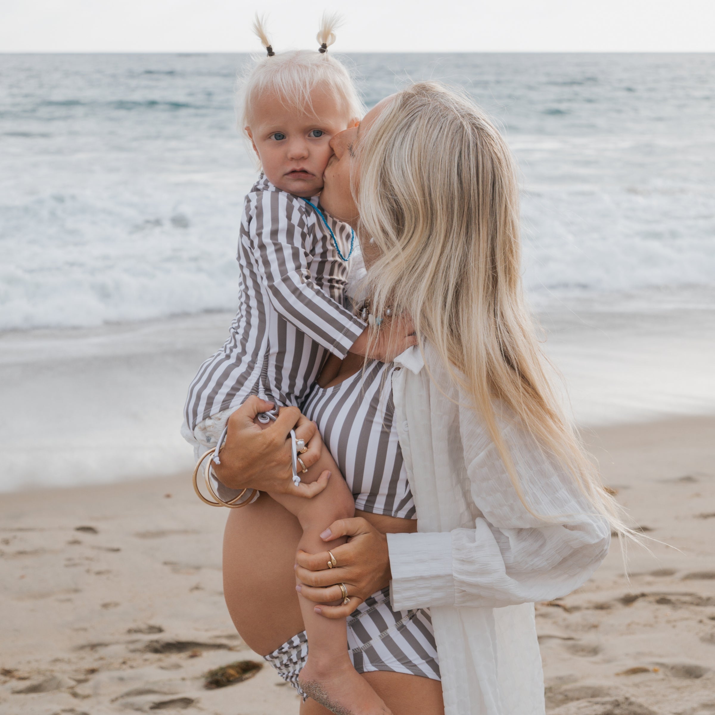 Women's Two Piece Swimsuit | Olive Stripe