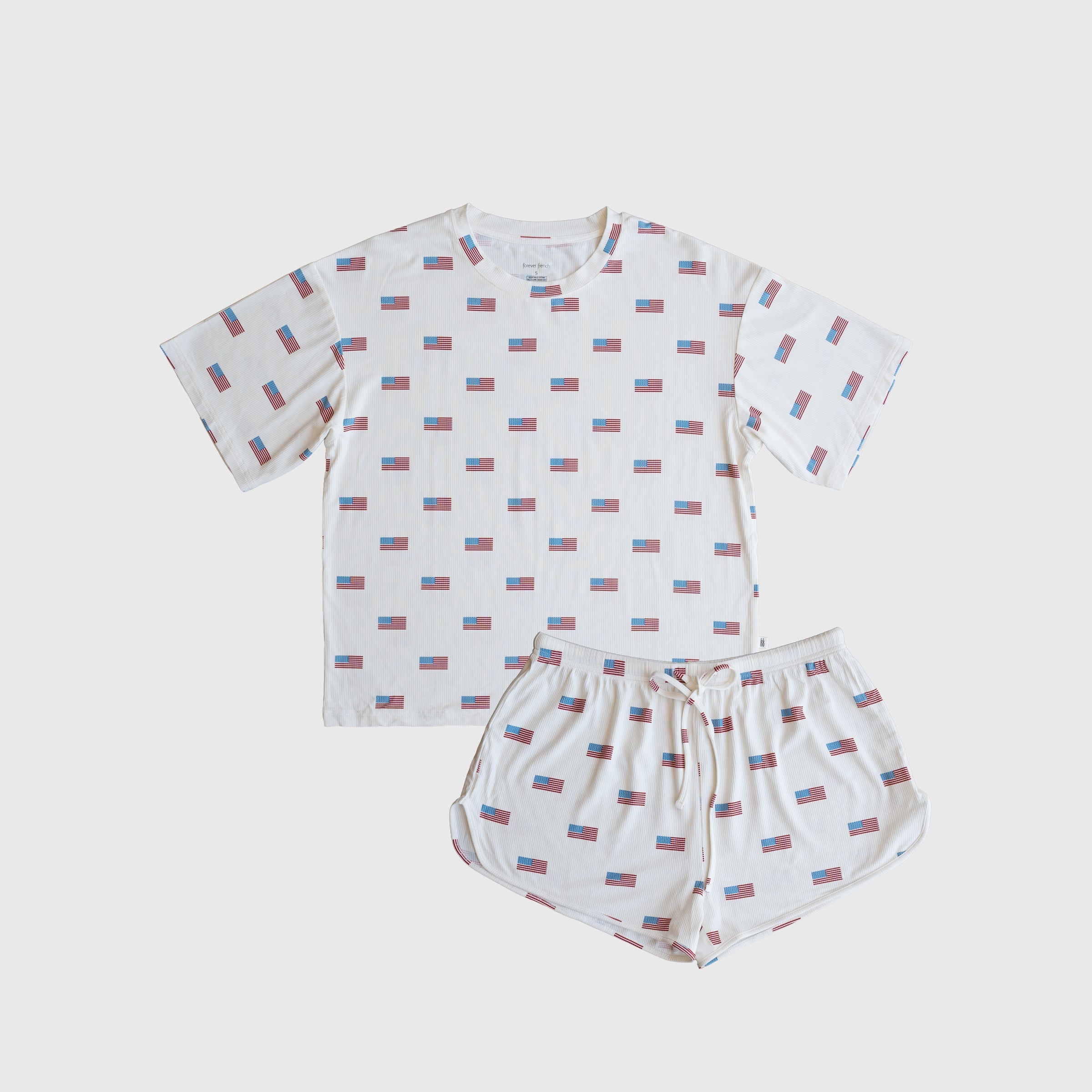 Women's Bamboo Short Set | Americana Ribbed