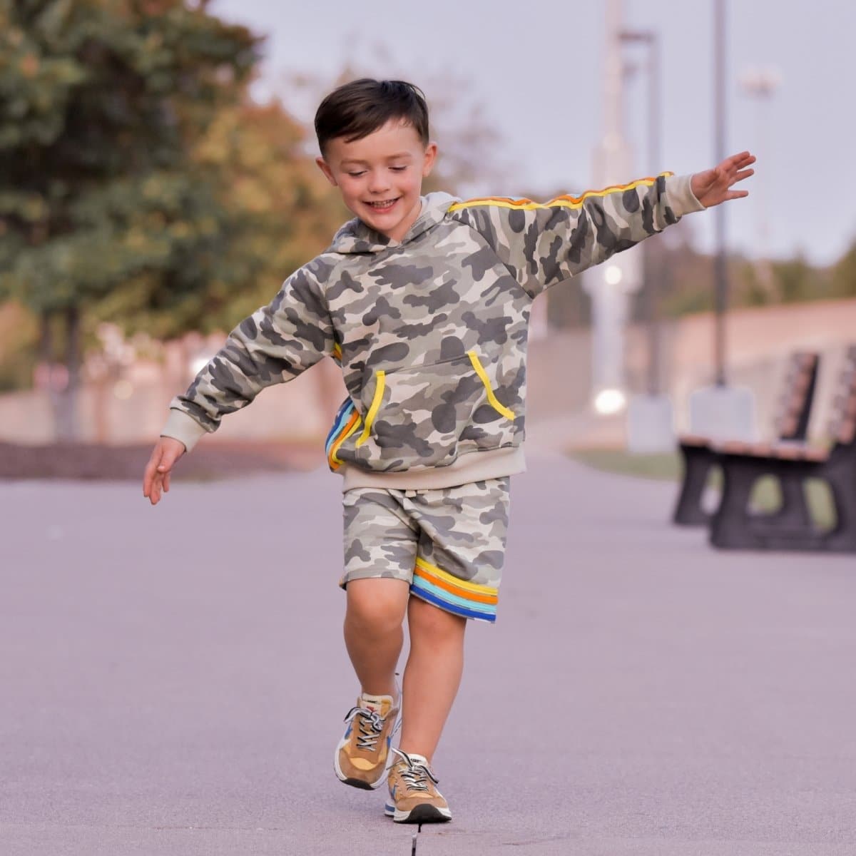 Camo Side Stripe Shorts - LITTLE RAD THINGS