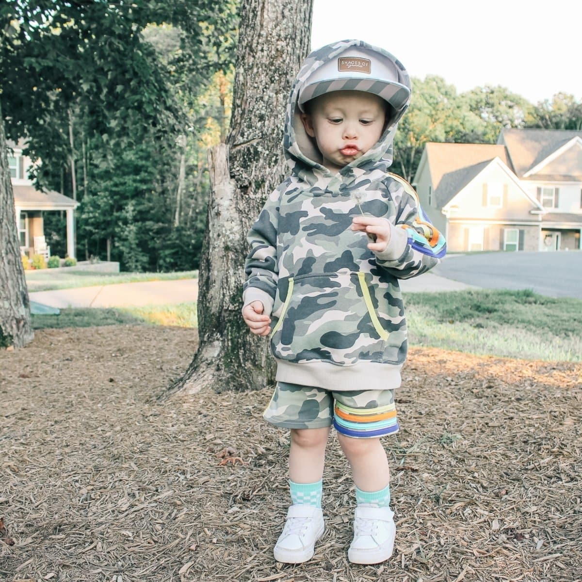 Camo Side Stripe Shorts - LITTLE RAD THINGS