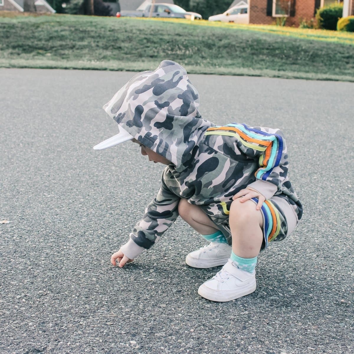 Camo Side Stripe Shorts - LITTLE RAD THINGS