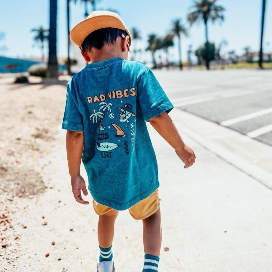 Sustainable kids' fashion for boys little rad things graphic tees rad to the bone graphic tee