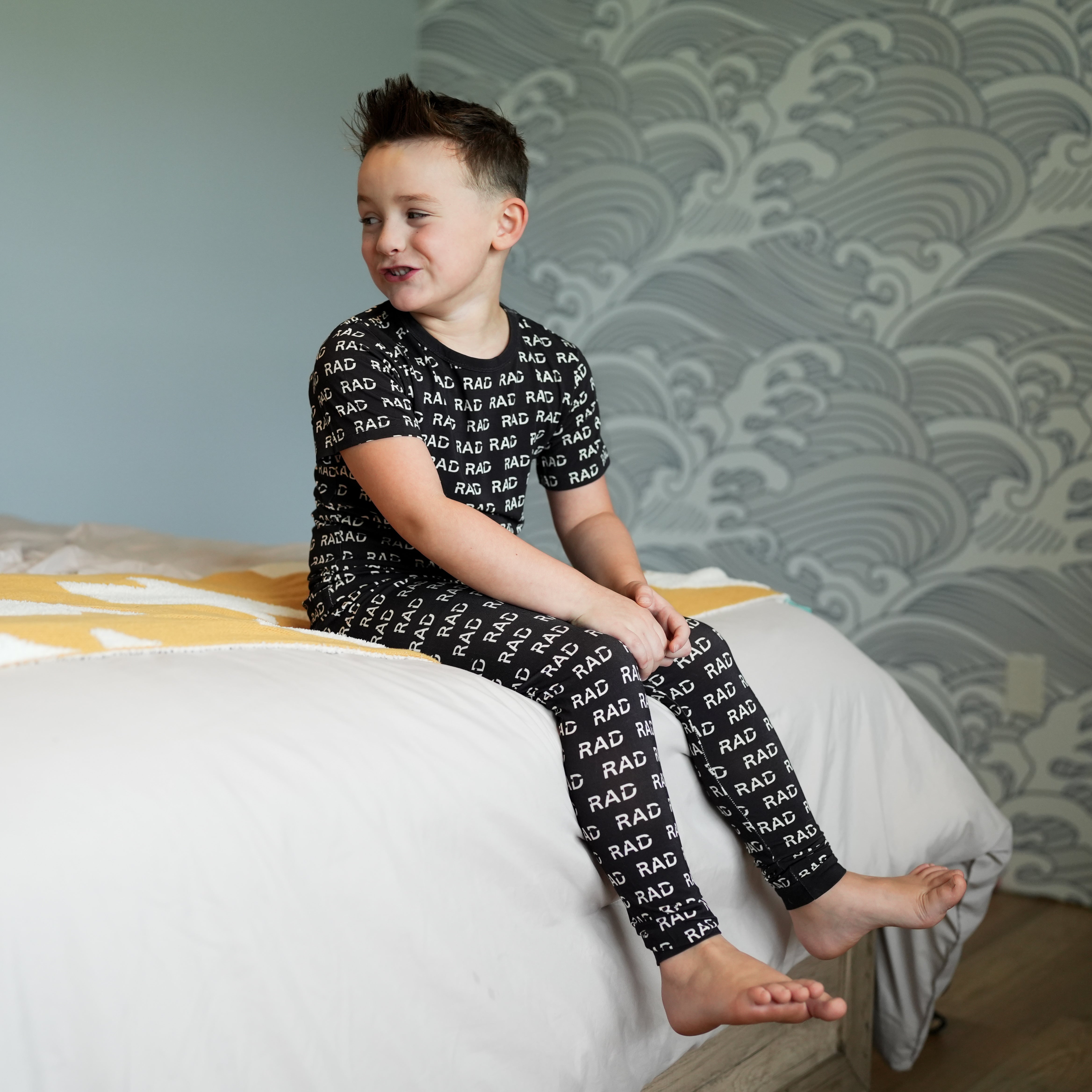 Sustainable Kids Pajamas, Bamboo Pajamas Rad Modern Print 