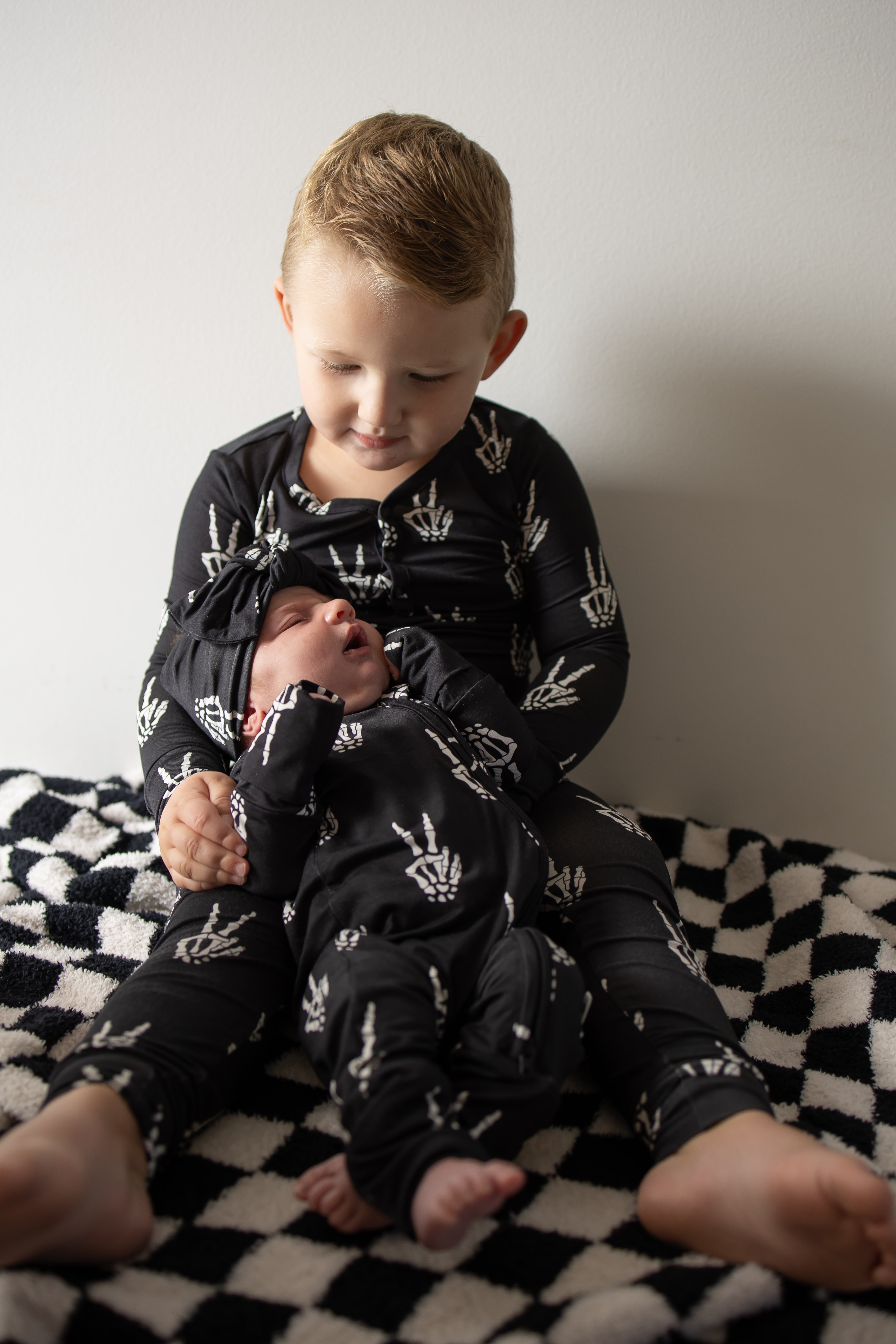 PRE- ORDER ships October 9th |Bamboo Zip Pajamas | Midnight Skelly