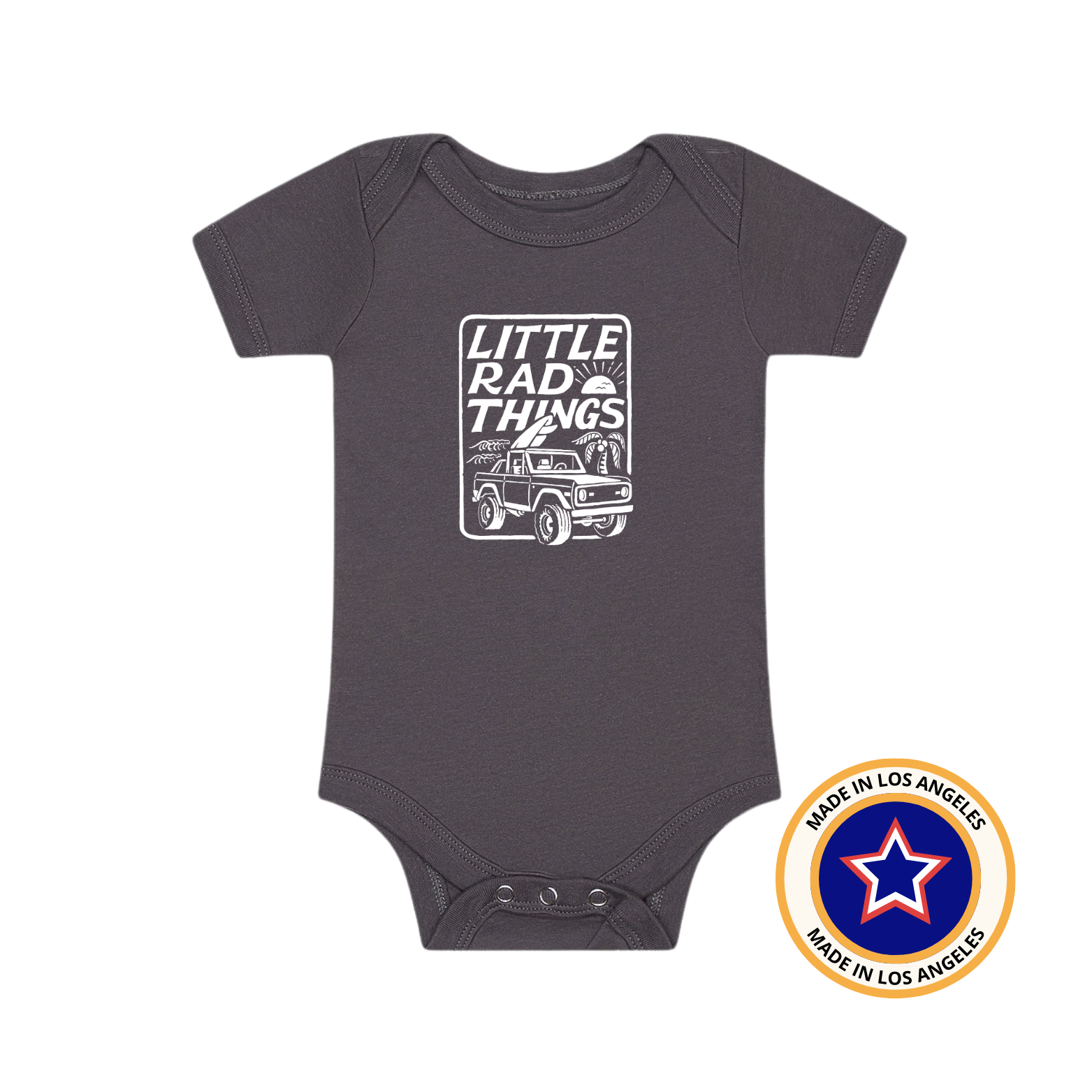 THE BRONCO LRT ONESIE - GREY Modern and Trendy apparel for kids rad and young